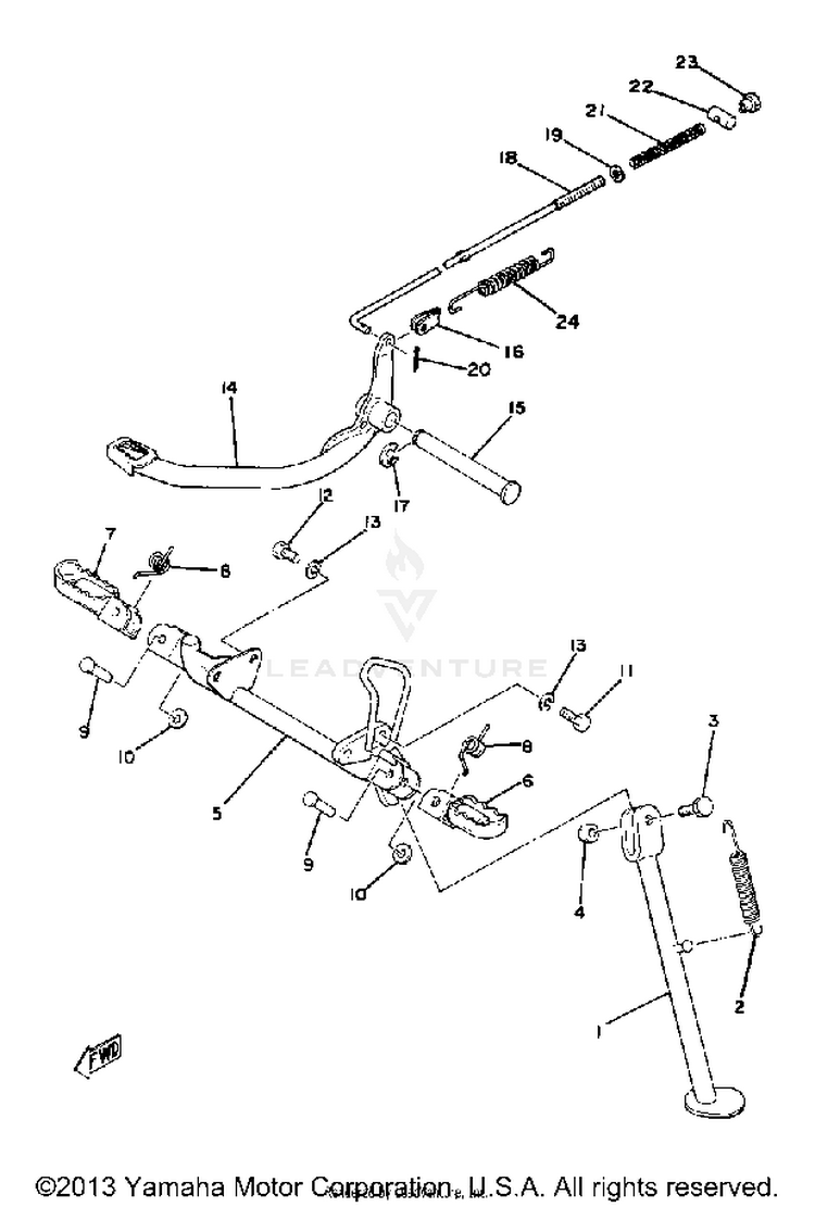 Stand-Footrest-Brake Pedal Schematic