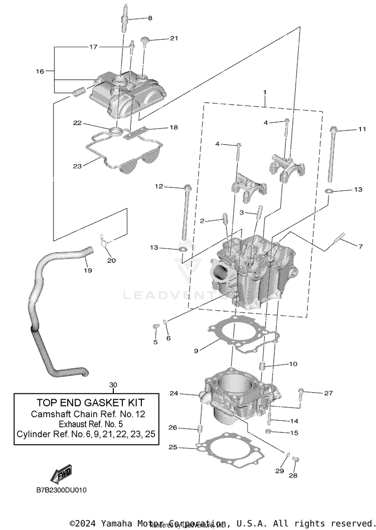 Cylinder YZ250F - YZ250FLGY - 2020 Schematic