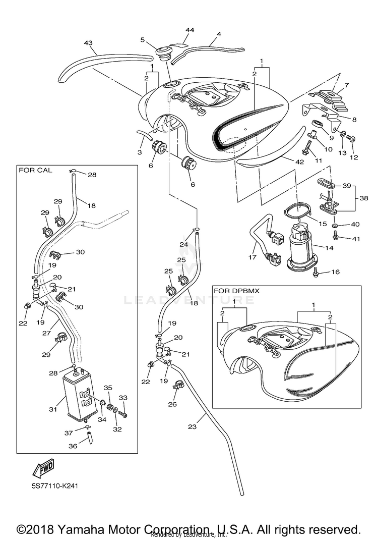 Fuel Tank V STAR 950 - XVS95ACB - 2011 Schematic