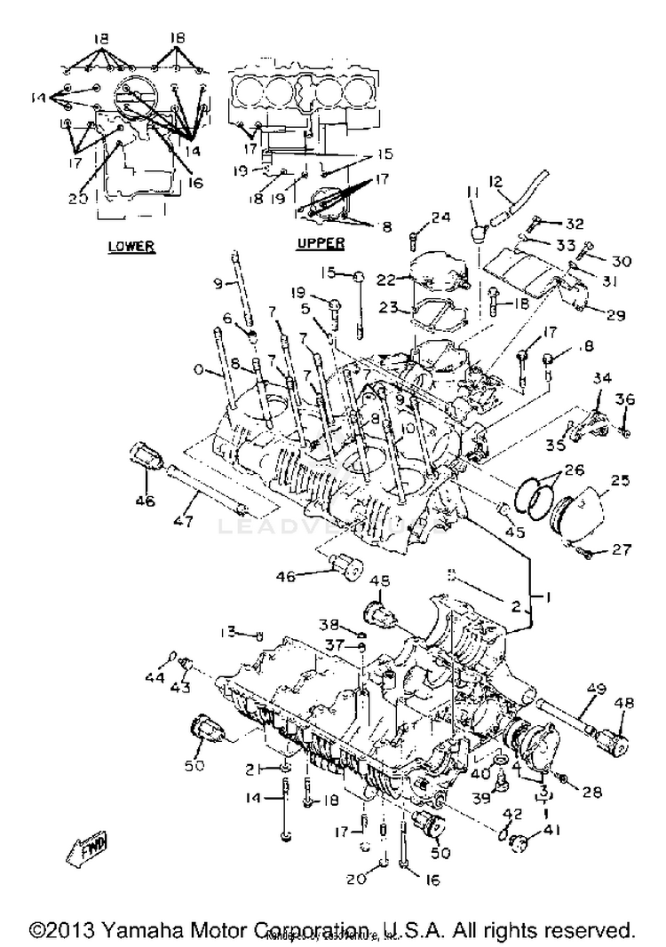 Crankcase XS1100LH - 1981 Schematic