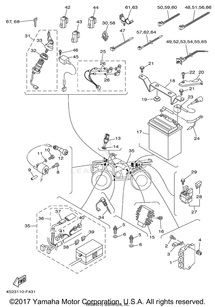 Electrical 1 GRIZZLY 350 IRS 4WD - YFM35FGIYB - 2009 Schematic