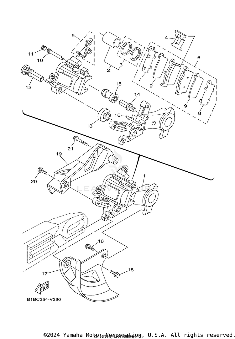 Rear Brake Caliper Schematic