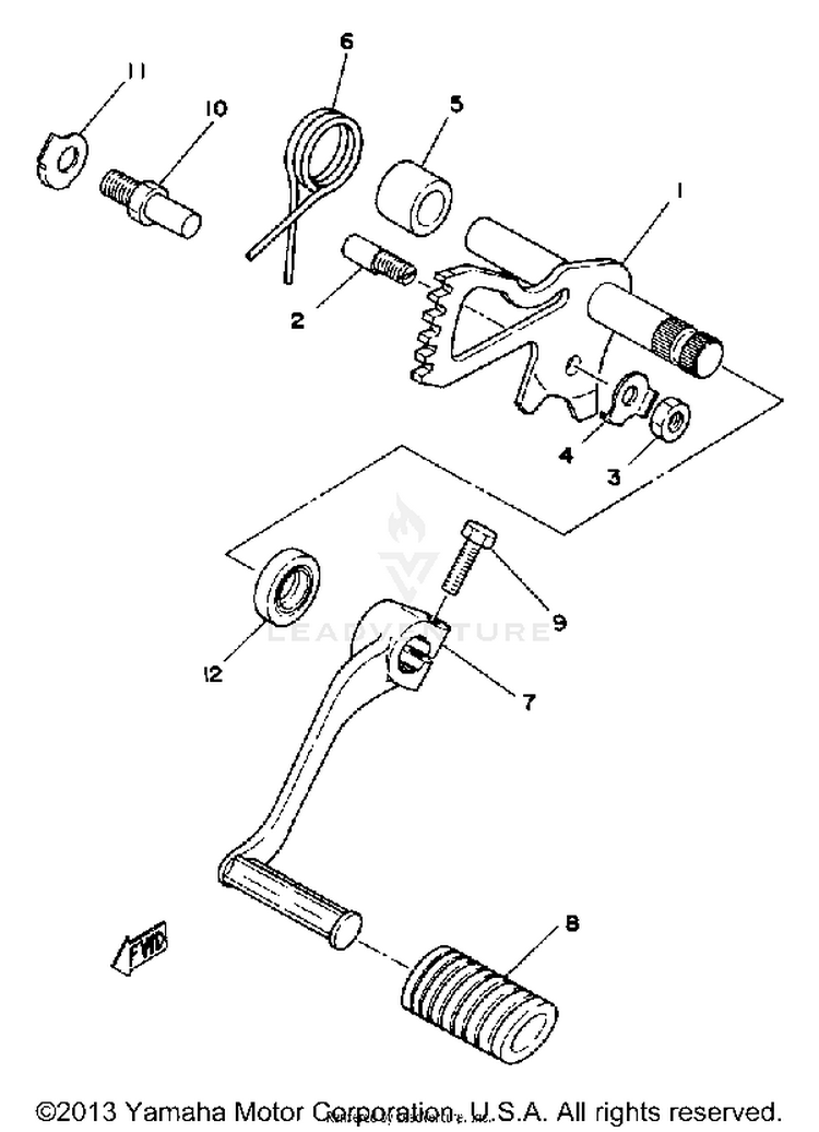 Shift Shaft Pedal XS1100LG - 1980 Schematic