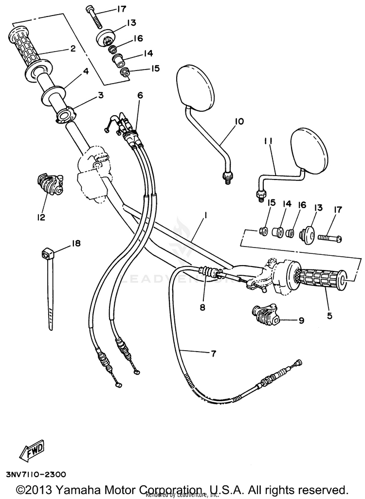 Steering Handle - Cable Schematic