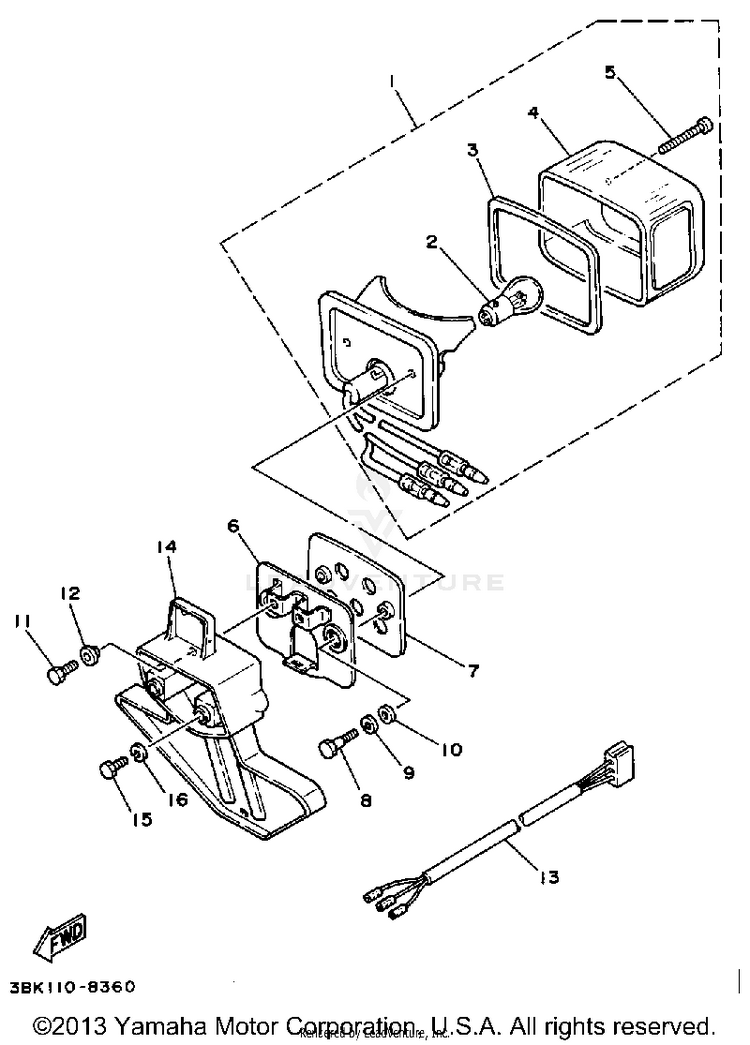 Taillight DT50L - 1988 Schematic