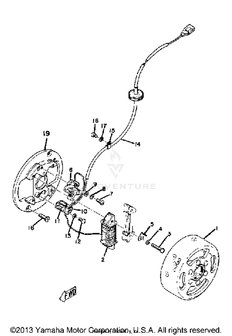 Flywheel Magneto Yz80a - Yz80b Schematic