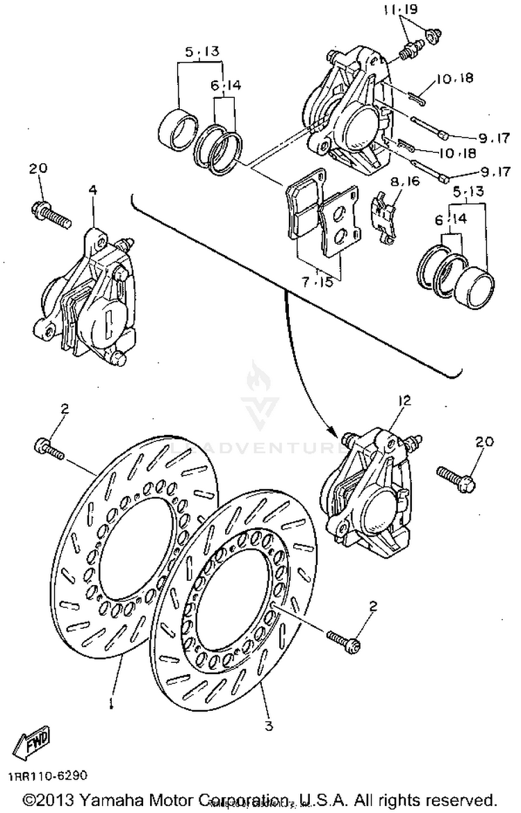 Front Brake Caliper Schematic