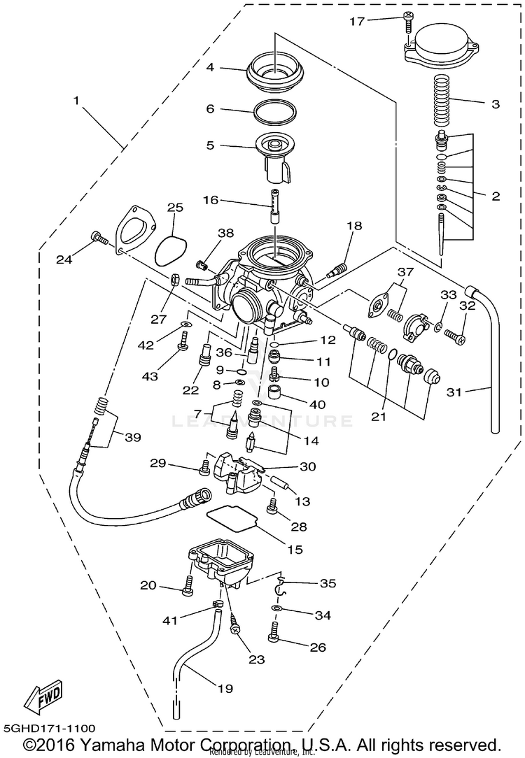 Carburetor KODIAK 4WD HUNTER - YFM400FAHP - 2002 Schematic