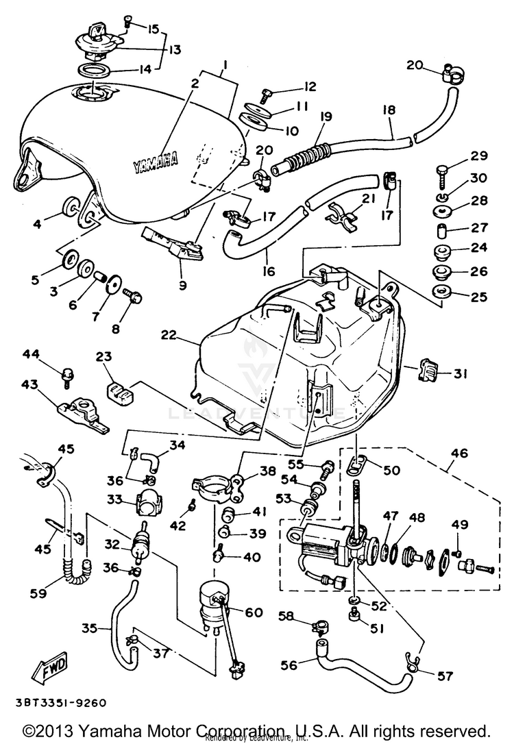 Fuel Tank California Model Only Schematic