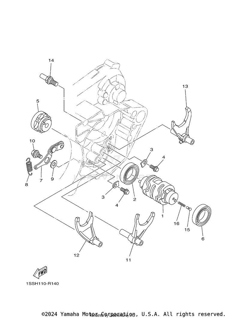 Shift Cam & Fork Schematic