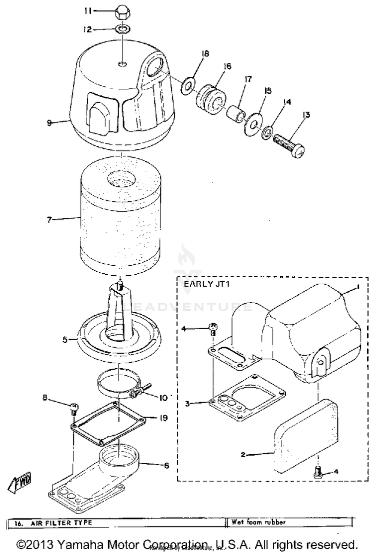 Air Cleaner JT1 - 1971 Schematic