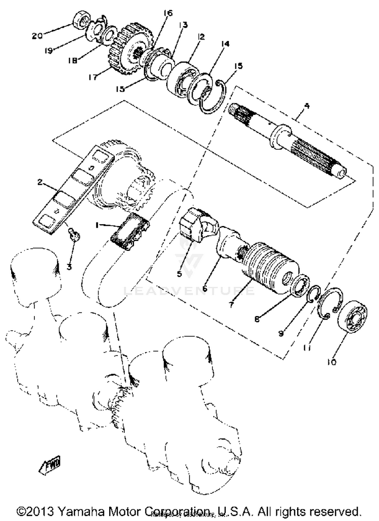 Primary Shaft Chain XS1100H - 1981 Schematic