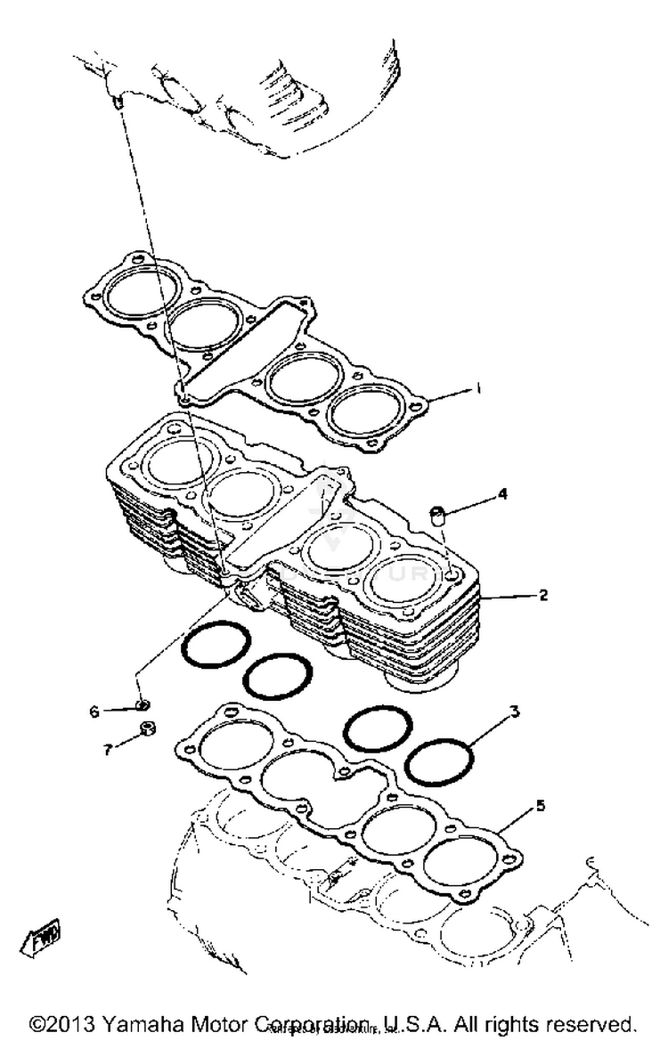Cylinder XS1100LH - 1981 Schematic