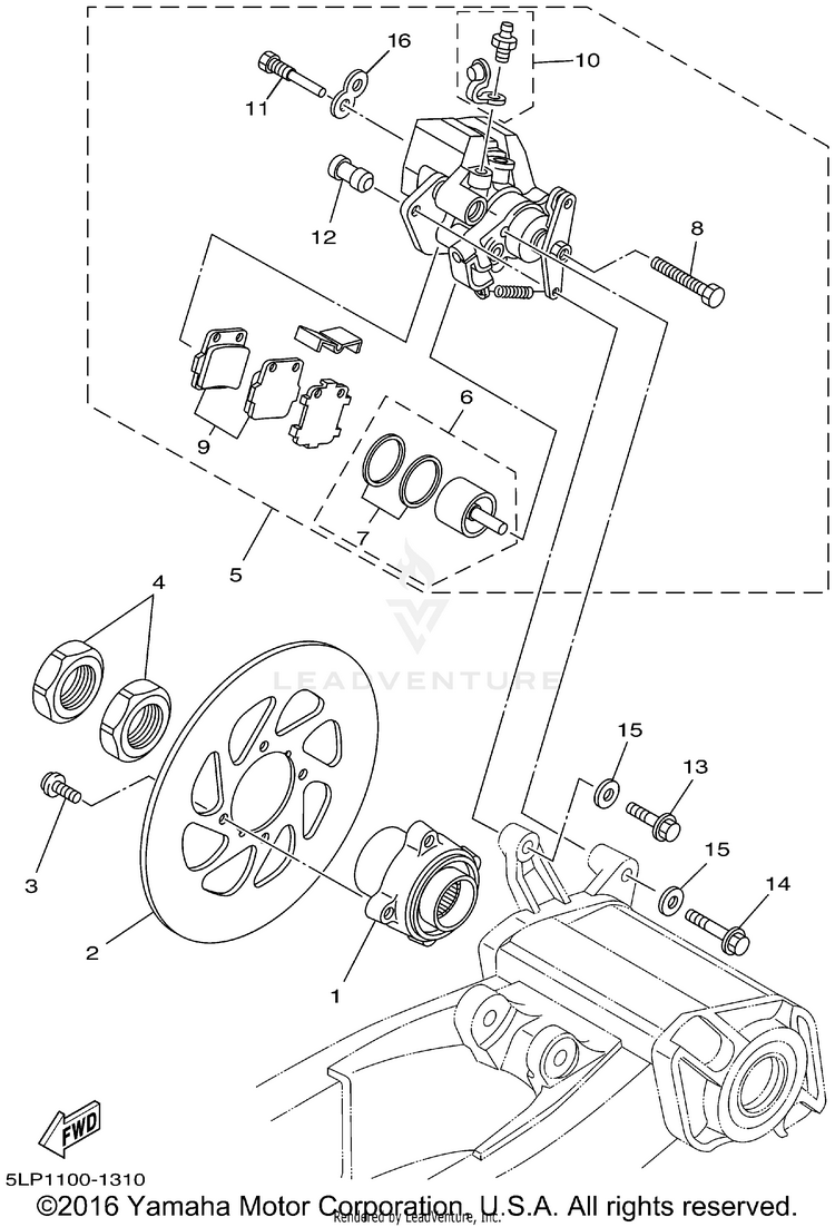 Rear Brake Caliper Schematic