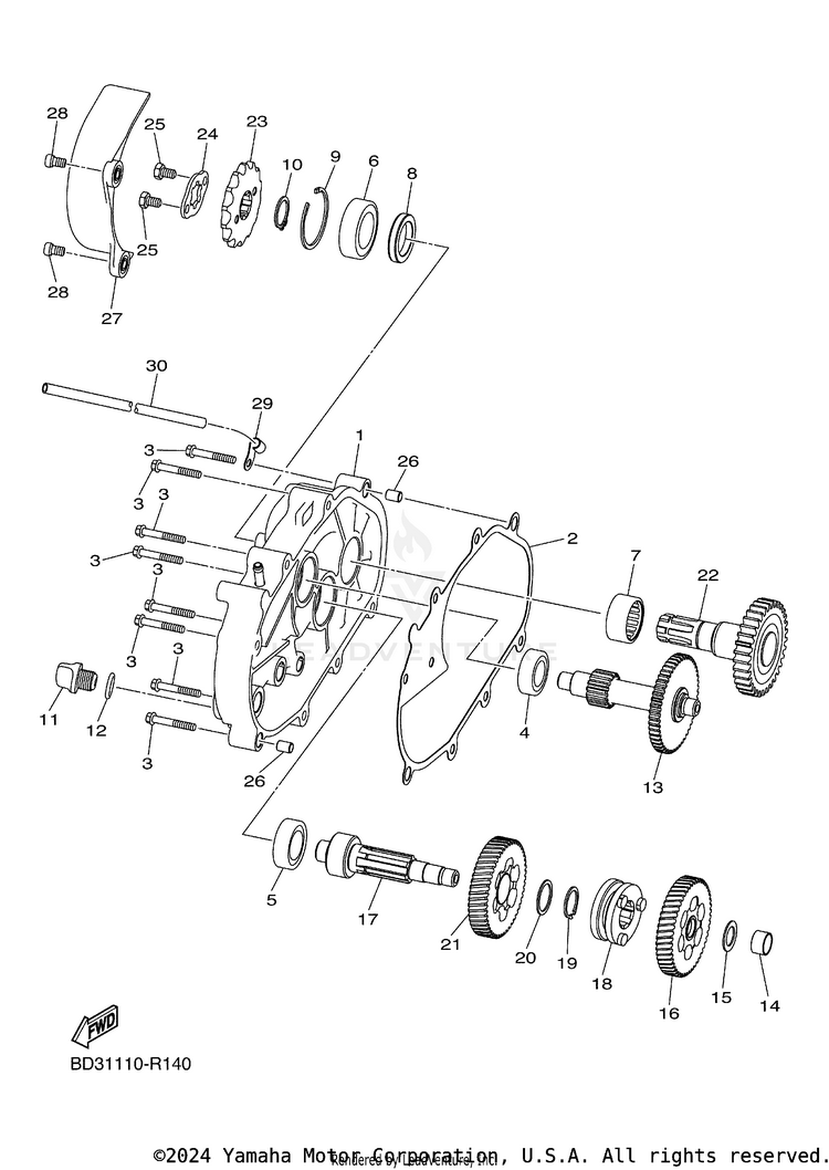 Transmission GRIZZLY 110 - YFM01GYXTG - 2026 Schematic