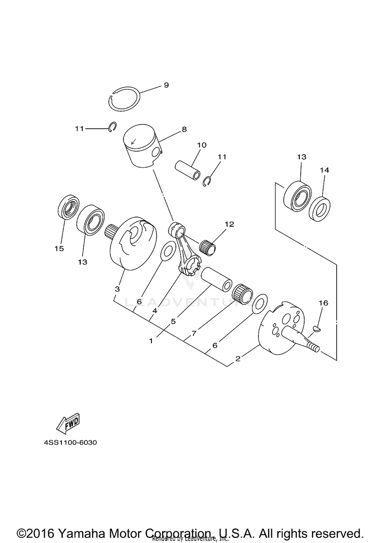 Crankshaft Piston Schematic