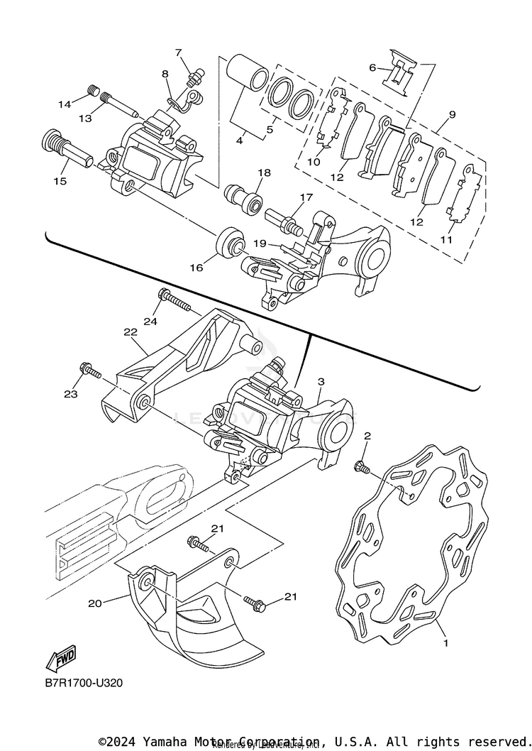 Rear Brake Caliper Schematic
