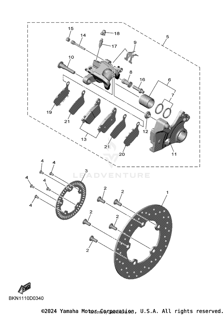 Rear Brake Caliper Schematic