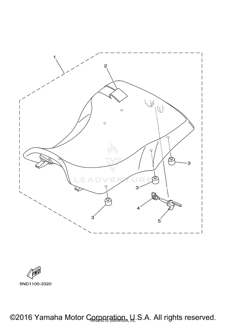 Seat GRIZZLY 400 4WD - YFM4FGX - 2008 Schematic