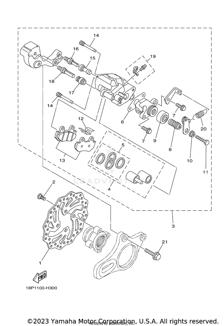 Rear Brake Caliper Schematic