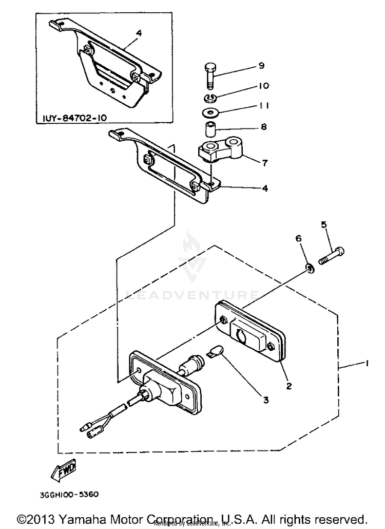 Taillight BANSHEE - YFZ350G_MN - 1995 Schematic