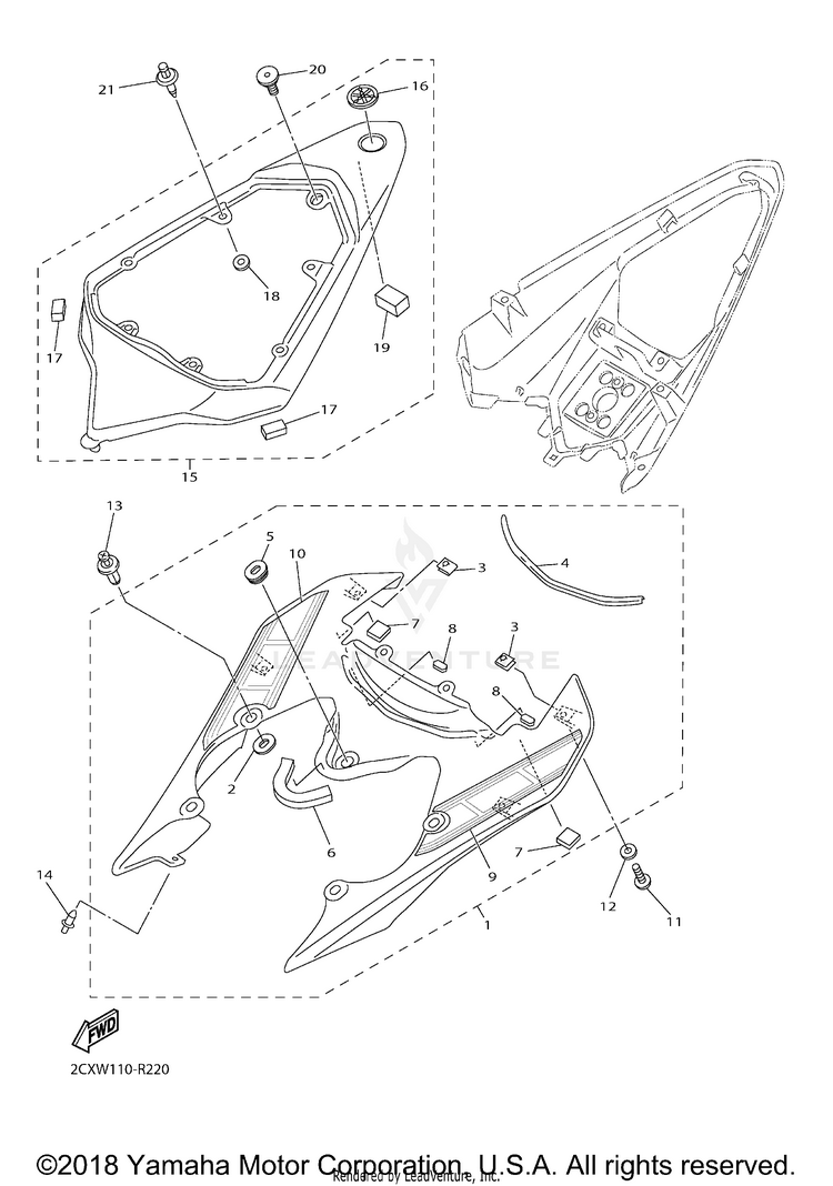 Side Cover YZFR6 60TH ANNIVERSARY - YZFR6GCY - 2016 Schematic