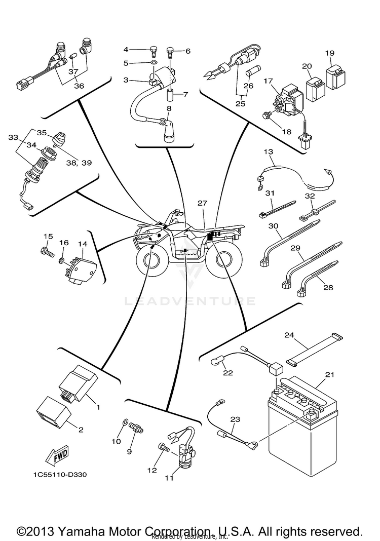 Electrical 1 GRIZZLY 125 HUNTER - YFM125GHW - 2007 Schematic