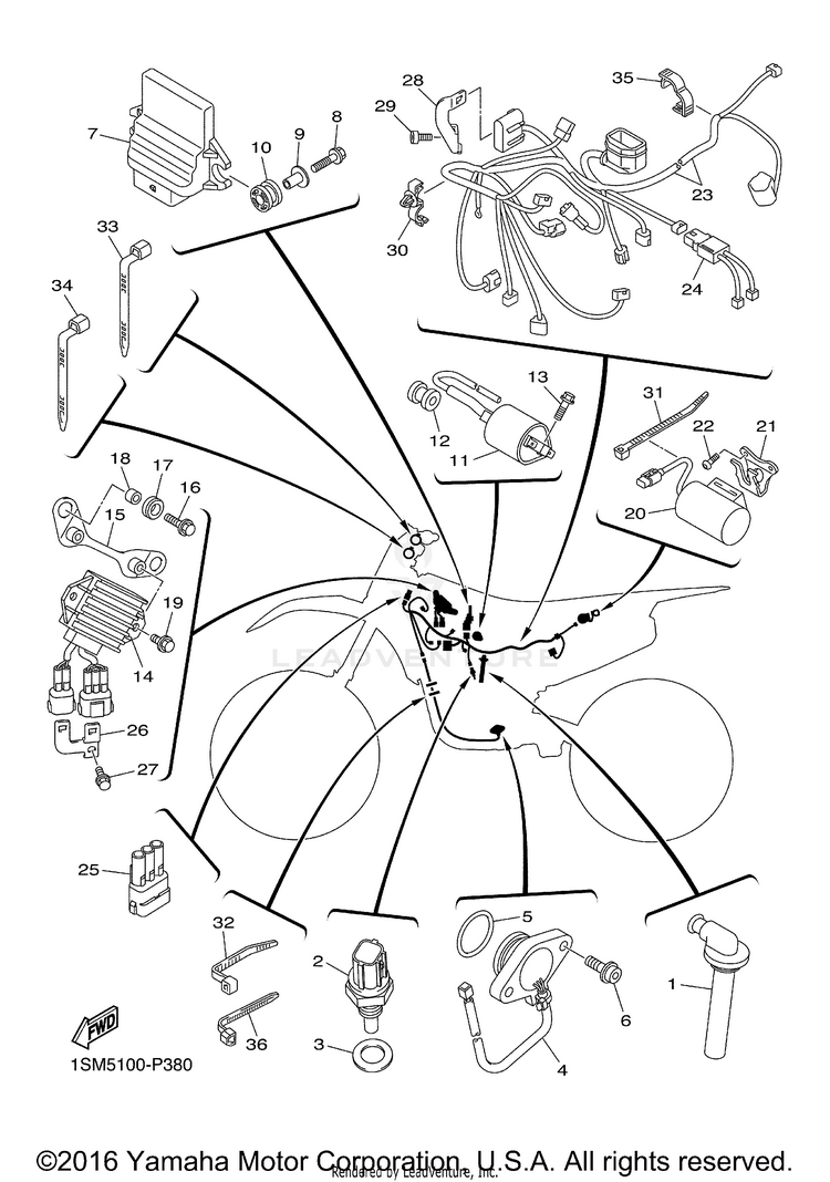 Electrical 1 YZ250F - YZ250FG - 2016 Schematic