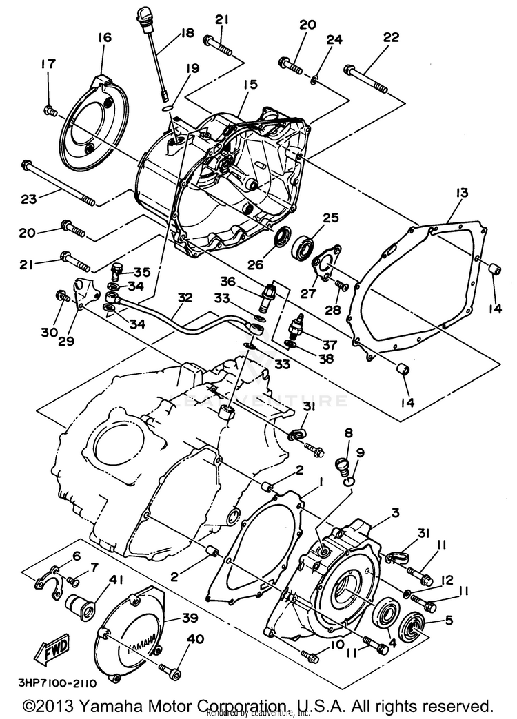Crankcase Cover 1 BIG BEAR 4WD (ME & NH Only) - YFM350FWF_MNH - 1994 Schematic