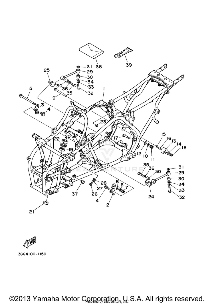 Frame BANSHEE - YFZ350R - 2003 Schematic