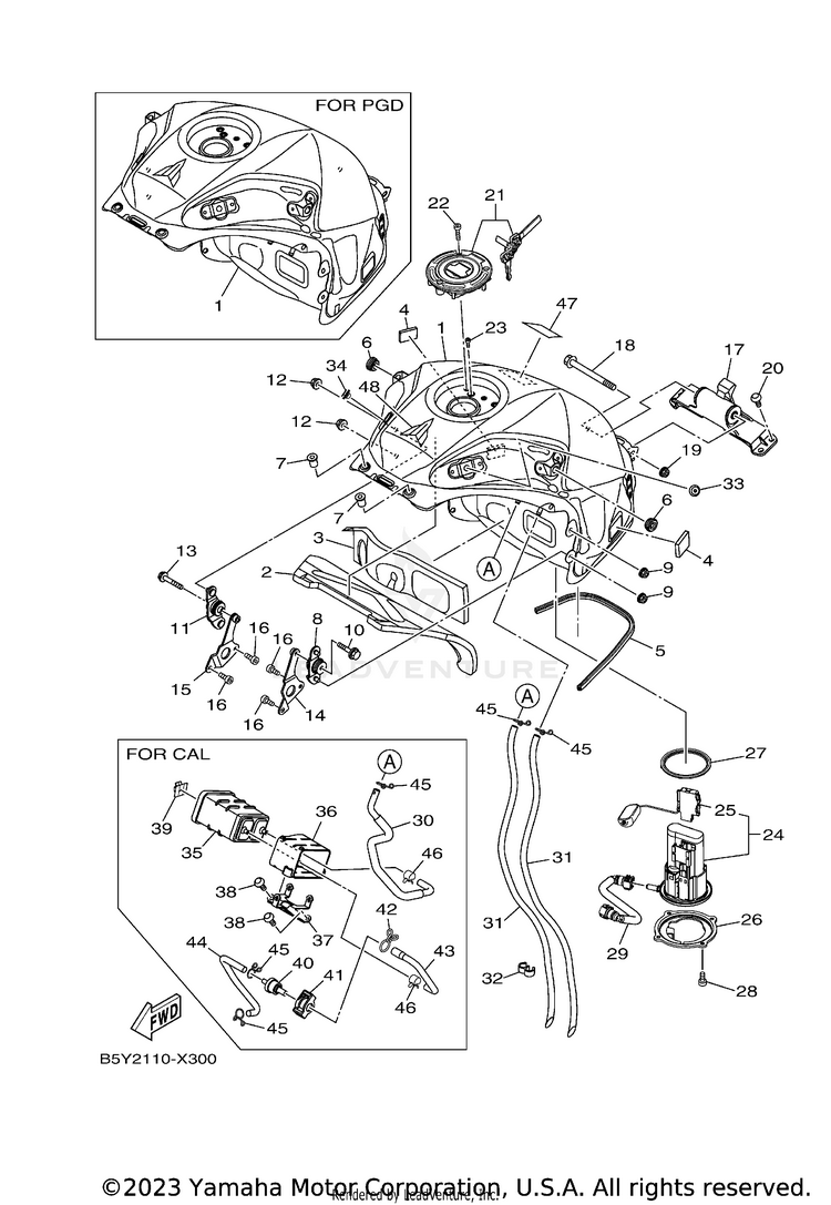 Fuel Tank MT10 - MT10NCB - 2022 Schematic