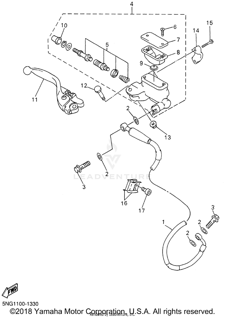 Front Master Cylinder Schematic