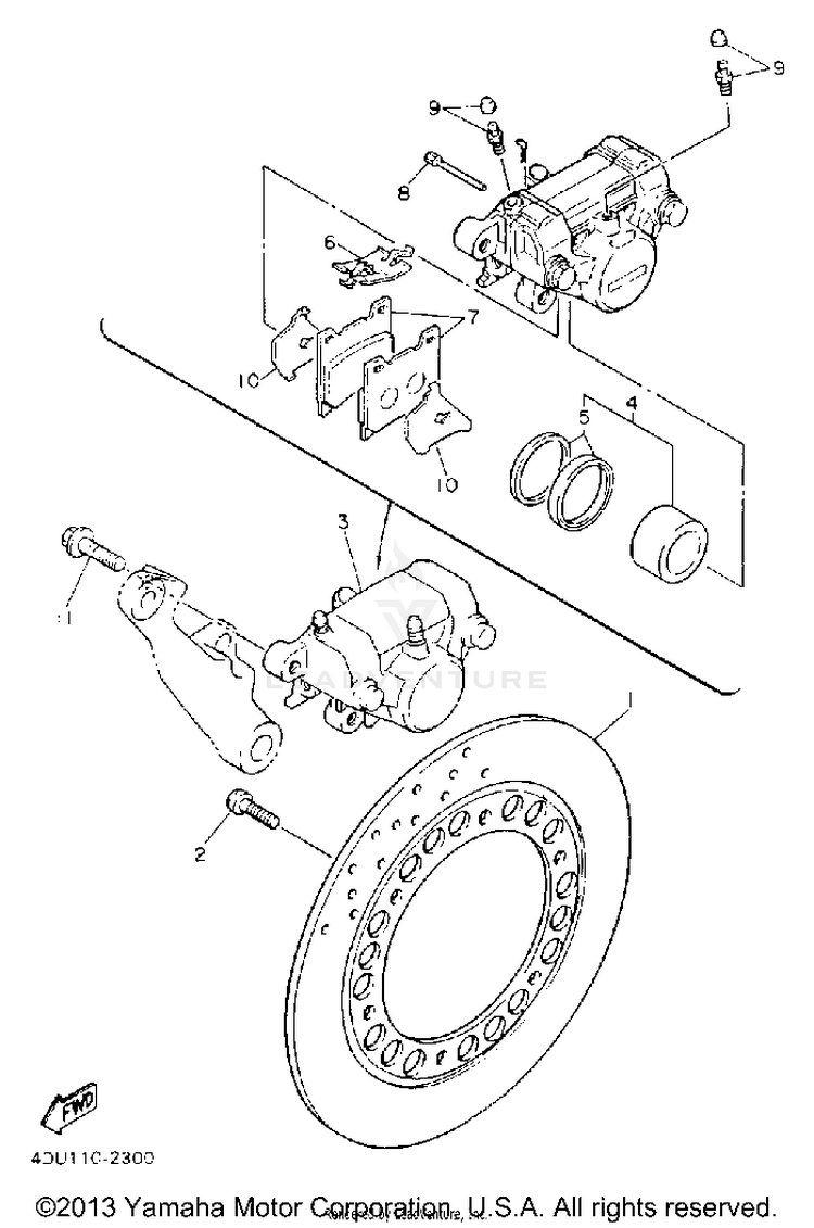 Rear Brake Caliper Schematic