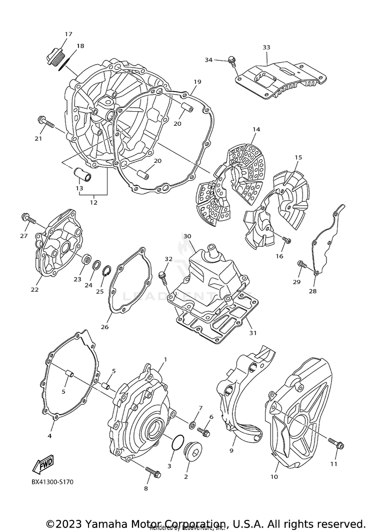 Crankcase Cover 1 YZFR1 - YZFR1HCB - 2017 Schematic