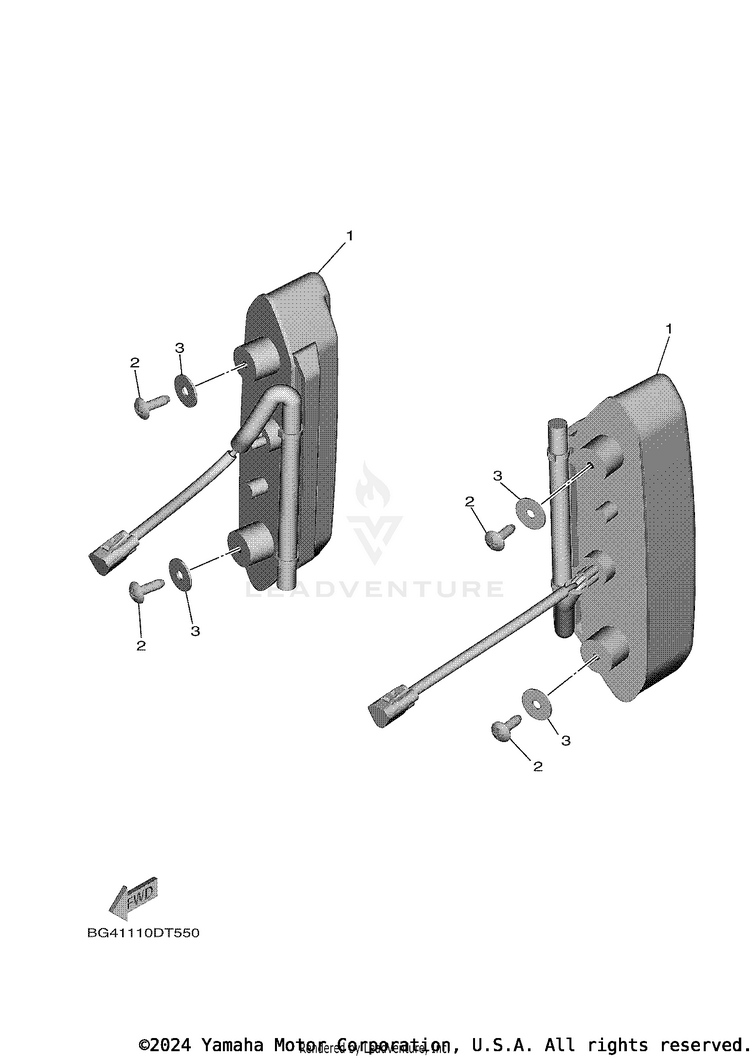 Taillight WOLVERINE X4 - YXF85WPAJL - 2018 Schematic