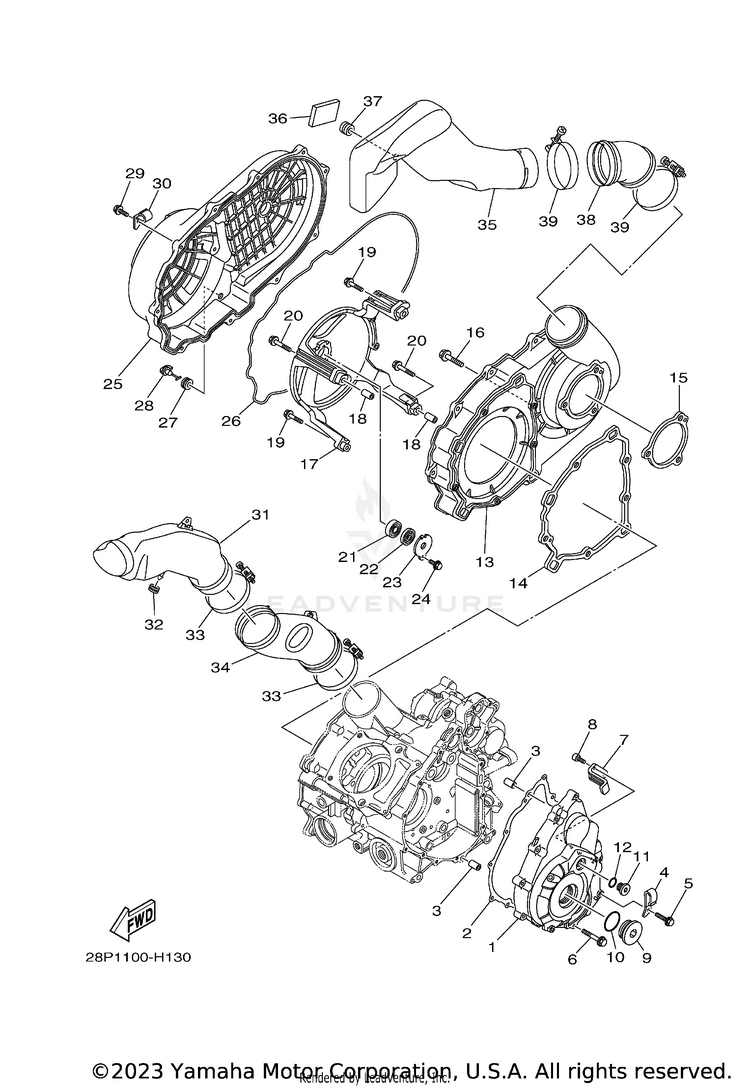 Crankcase Cover 1 700 FI  EPS 4WD SPECIAL EDITION - YFM7FGPSEZ - 2010 Schematic