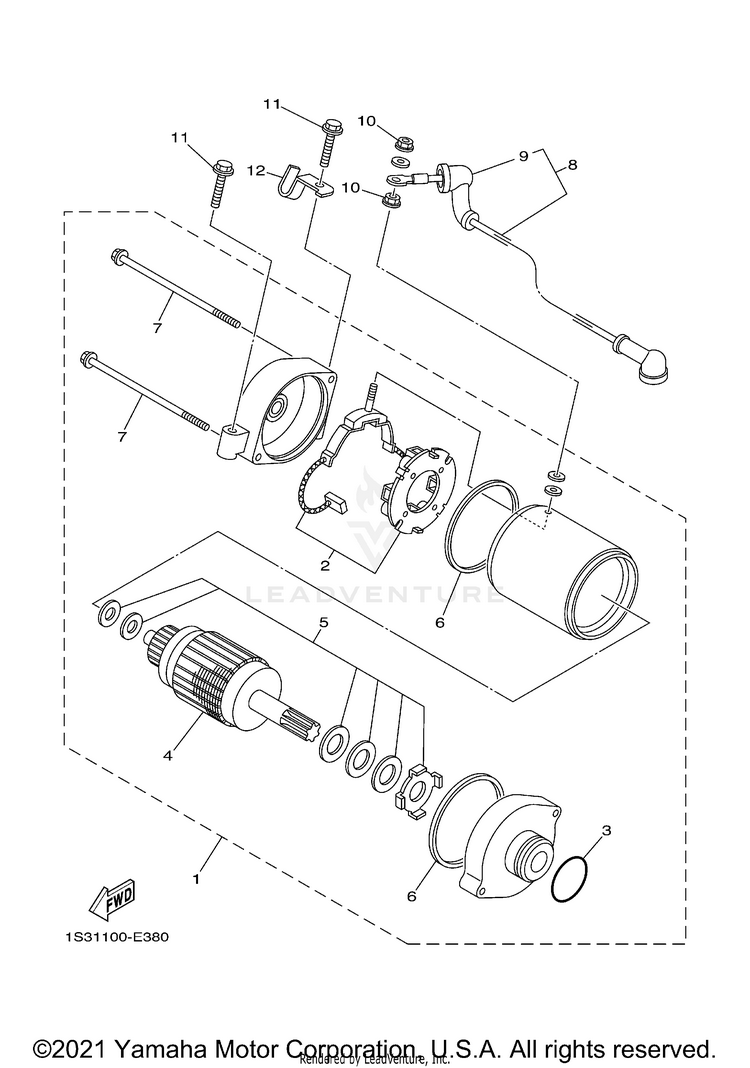 Starting Motor RAPTOR 700R SPECIAL - YFM70RCCMW - 2021 Schematic