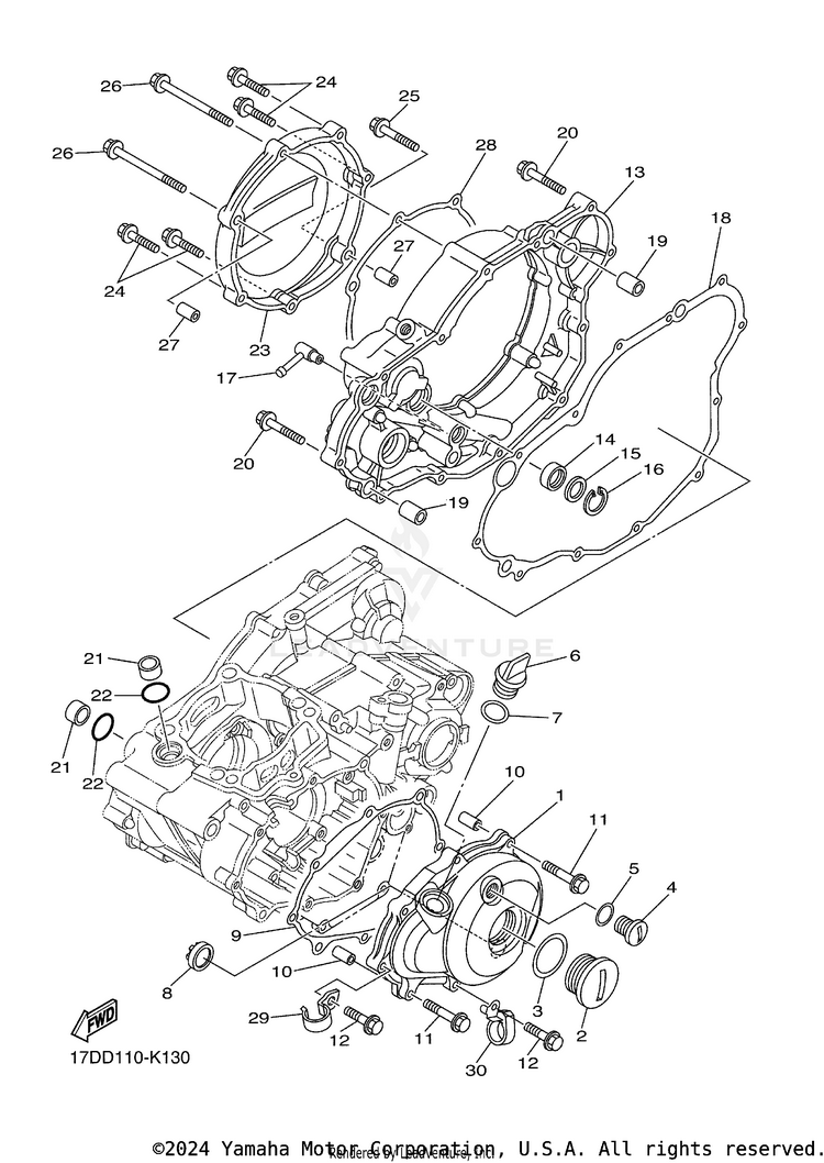 Crankcase Cover 1 YZ250FB - YZ250FBL - 2012 Schematic