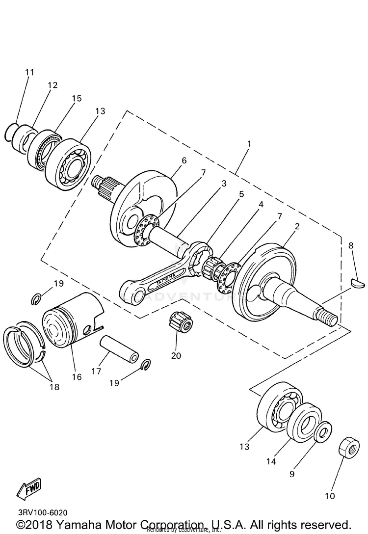 Crankshaft Piston Schematic