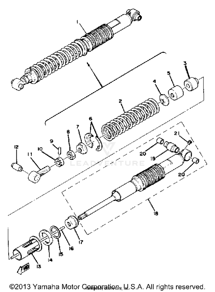 Rear Shocks Yz125e - F Schematic