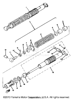 Rear Shocks Yz125e - F Schematic