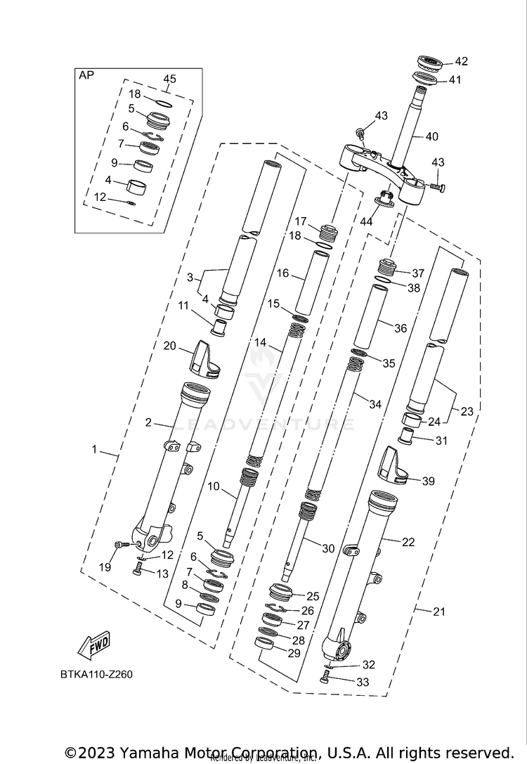 Front Fork MT07 - MT07RCB - 2024 Schematic