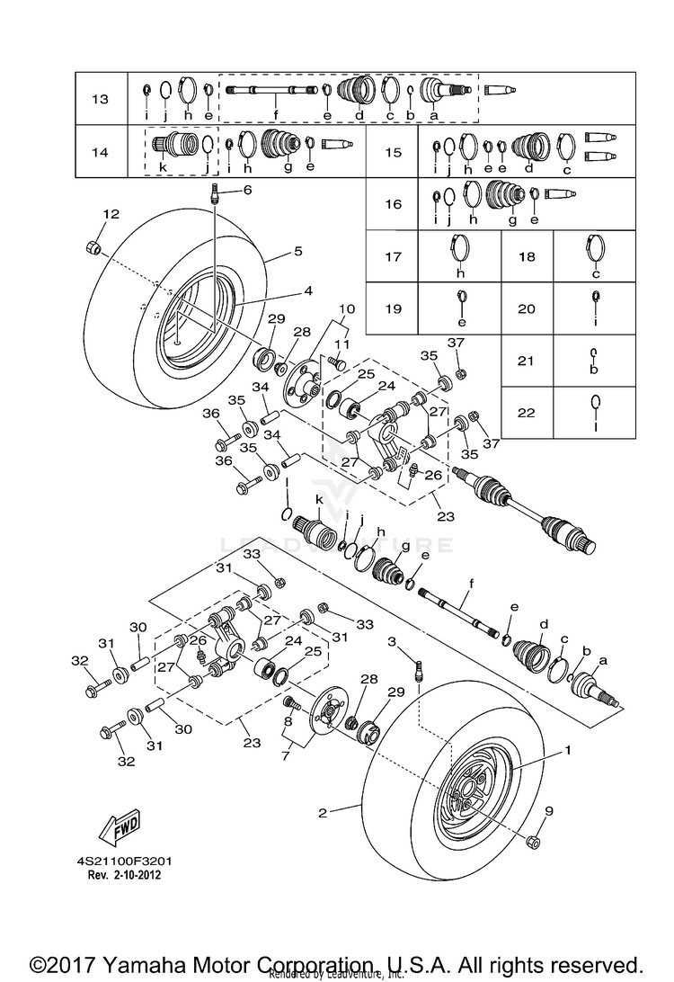 Rear Wheel GRIZZLY 350 IRS - YFM35FGIW - 2007 Schematic