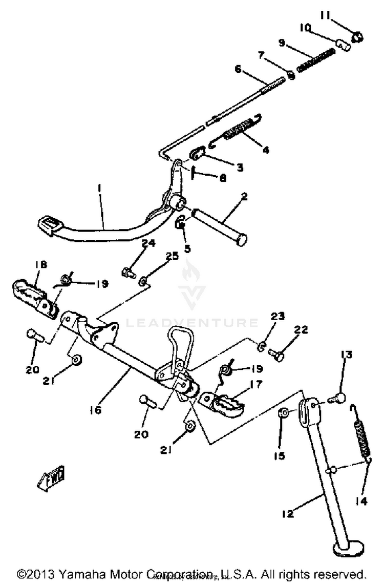 Stand - Footrest Mx100h - J - K Schematic