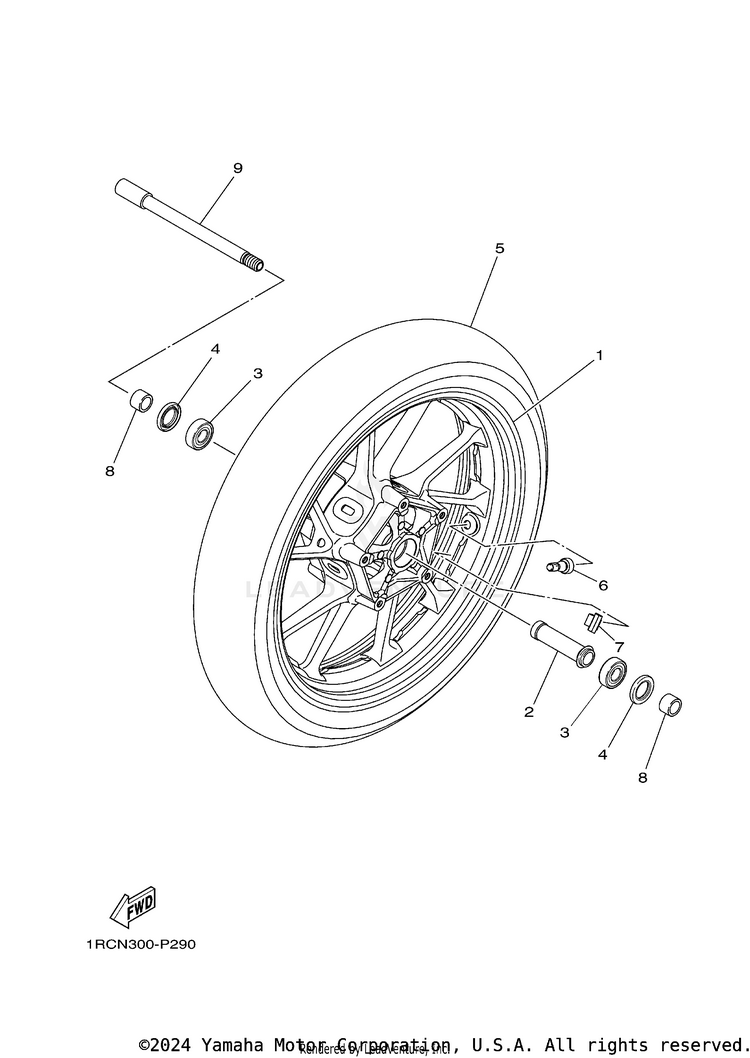 Front Wheel FZ09 CA - FZ09FCGY - 2015 Schematic