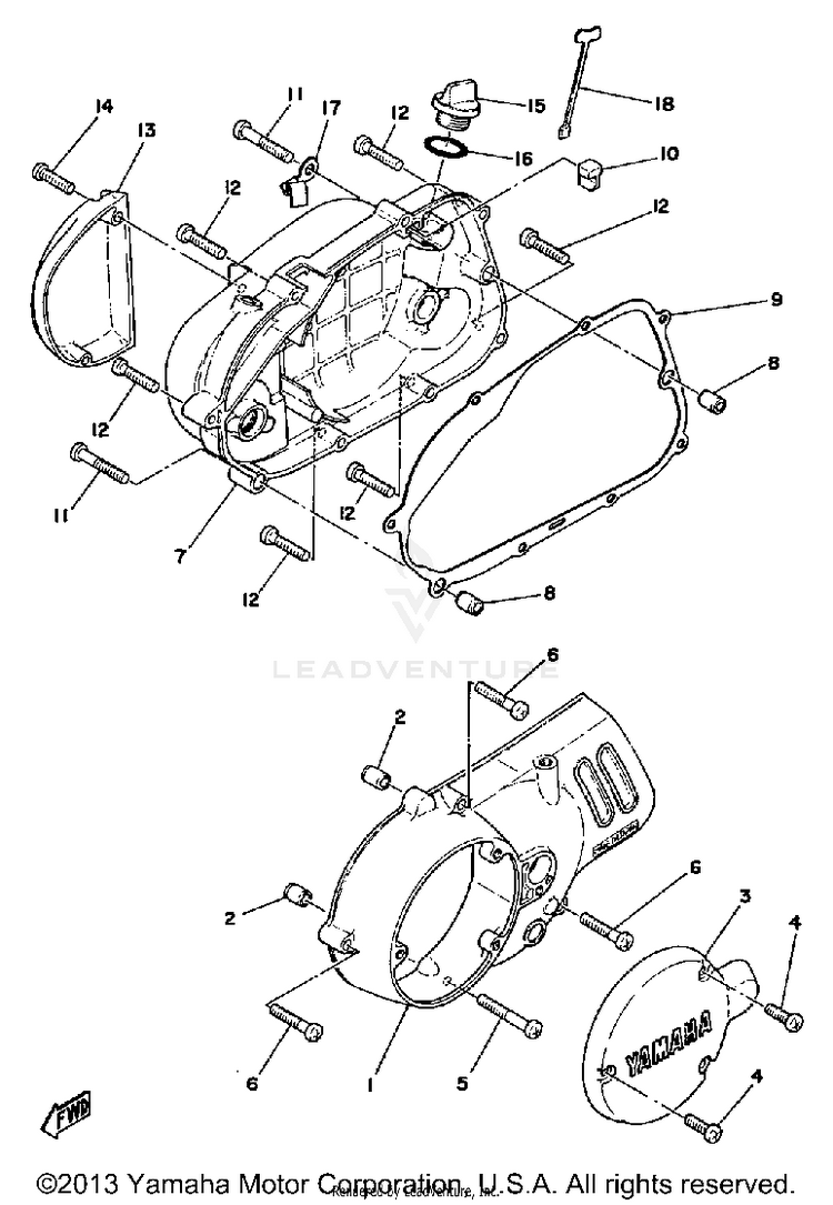 Crankcase Cover GTMXF - 1979 Schematic
