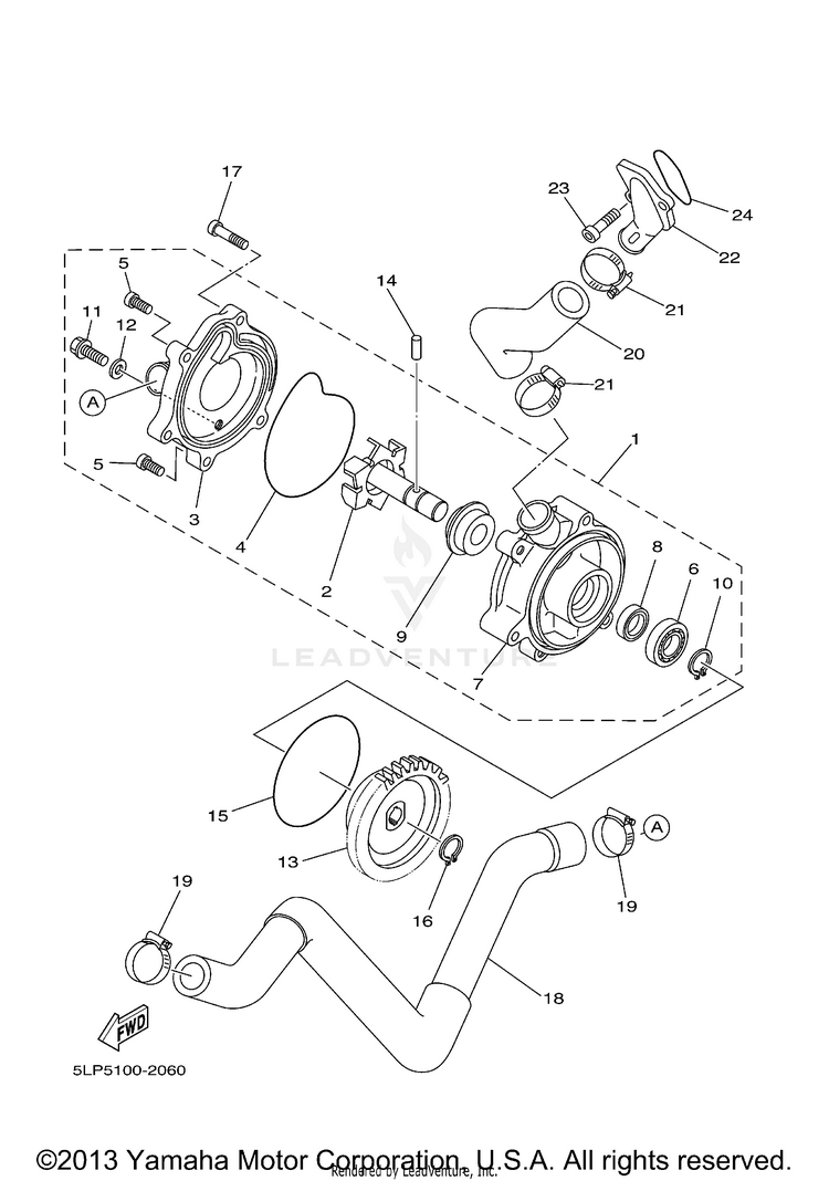 Water Pump RAPTOR  660R - YFM660RR - 2003 Schematic