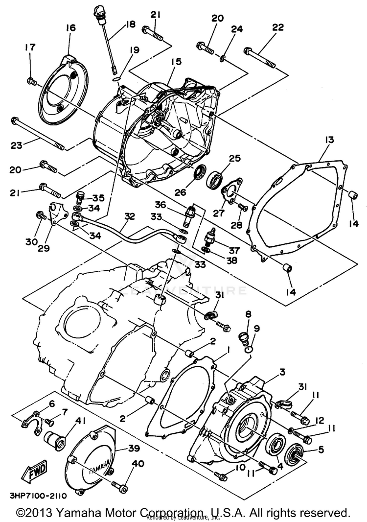 Crankcase Cover 1 BIG BEAR 4WD - YFM350FWG_ - 1995 Schematic