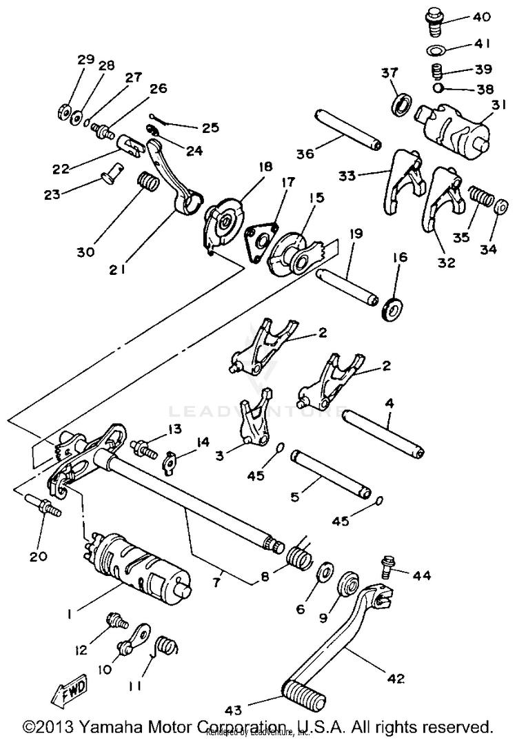 Shift Cam - Fork BIG BEAR 4WD - YFM350FWD - 1992 Schematic