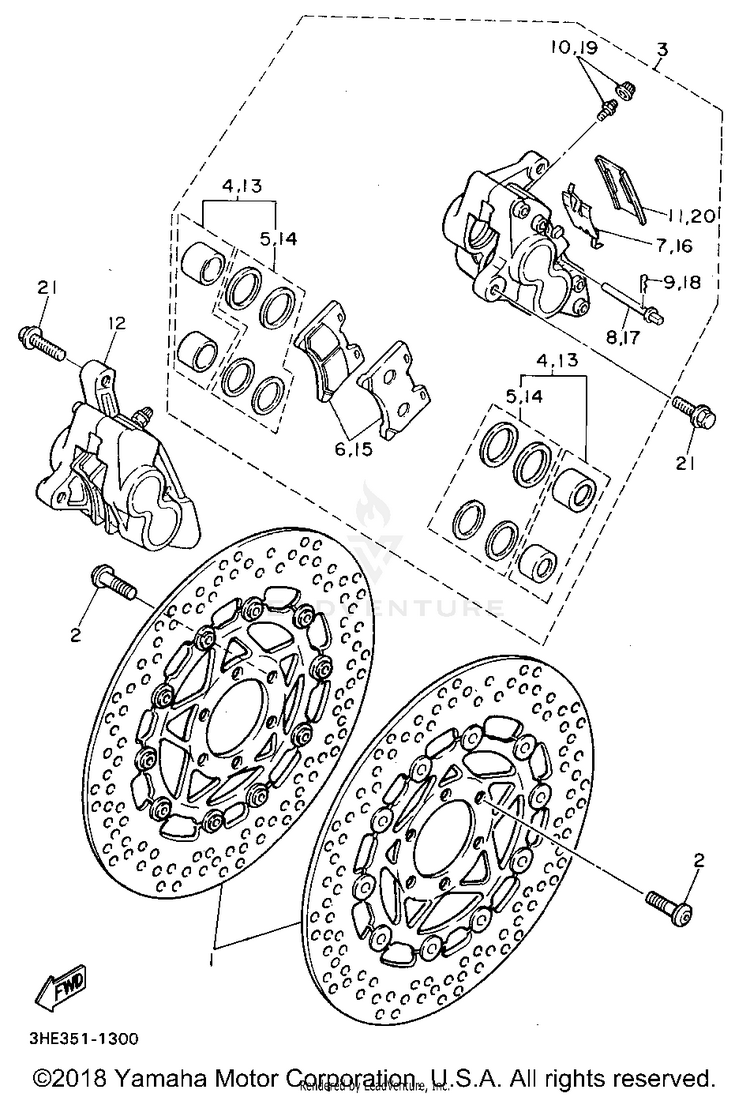 Front Brake Caliper Schematic